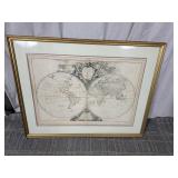 (1) Framed Vintage Map Print