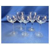 (5) Clear Glass Stemware Goblets