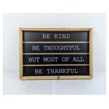 (1) "Be Kind" Decorative Wooden Plaque