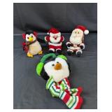 (4) Christmas-Themed Plush Toys Lot