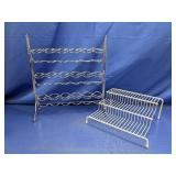 (2) Chrome Spice Rack & White Storage Rack