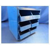 (1) Blue Metal Storage Bin Organizer