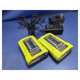 (2) Ryobi 40V Lithium-Ion Battery Chargers