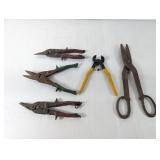 (5) Assorted Metal Cutting Tools [Snips & more]