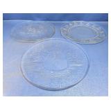 (3) Assorted Clear Glass Serving Plates ï¿½ H