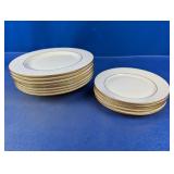 (12) Lenox Courtyard Gold Dinner & Bread Plates