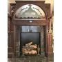 Ornate Architectural Mantle & Vintage Andirons