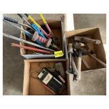 Boxes Battery Tester, Slide hammer, Pipe Wrenches,