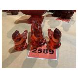 3 Pcs. Ron Ray Glass Birds