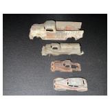 4 Vintage Metal Toy Automobiles