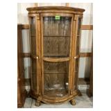 Lighted Oak Glass Front China Cabinet