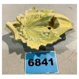 1 McCoy Yellow Leaf Shape Wall Pocket