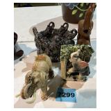 Four Pcs Elephant Figurines