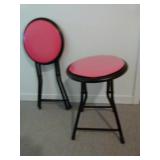 Two Collapsible Stools 18"H x 13"D