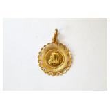 18K Gold Religious Pendant  2.95 grams