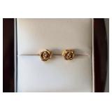 10K Gold Diamond Earrings  3.04 grams