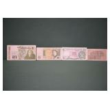 4 European Bank Notes In Excellent Condition!