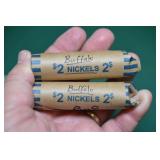 2 Full Rolls (40 Each) Of Buffalo Nickels,