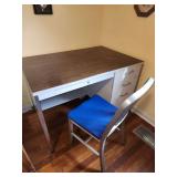 L- METAL DESK AND CHAIR