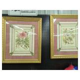 I WALL - TWO FRAMED FLORAL PRINTS