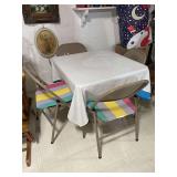 B- CARD TABLE AND CHAIRS