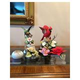 BIRD AND FLOWER FIGURINES