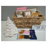 CERAMIC CHRISTMAS TREE WITH PAINT BRUSHES - CRAFTING GIFT BASKET - HIP KILN COUPON