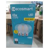 ECO SMART 3 PACK 40 WATT BRIGHT WHITE LED LIGHT BULBS