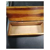 VINTAGE - CEDAR JEWELRY BOX - 11X4X4