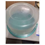 CAKE PLATE AND LID PLASTIC