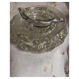 5 GLASS ASHTRAYS