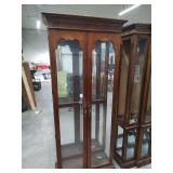 CURIO CABINET - MISSING SIDE GLASS AND NO SHELVES - 33X13X77