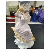 DECORATIVE - ANGEL ON SEASHELL FIGURE - 12 INCHES TALL