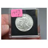 1943-P Walking Liberty 90% Silver Half Dollar,