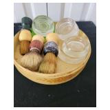 SHAVING BRUSHES - SMALL GLASS DISHES