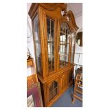 T- 2 PIECE OAK CHINA CABINET