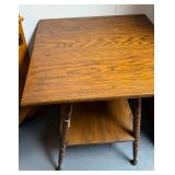 T - DARK WOOD STAND TABLE