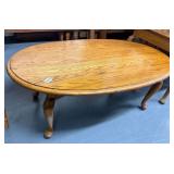 W - SOLID OAK OVAL COFFEE TABLE