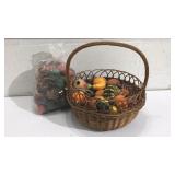 Basket with Faux Fruit & Vegetables 9B