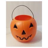 Vintage Plastic Blowmold Pumpkin Candy Bucket U7B