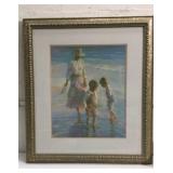 "Dancing in the Sandï¿½ Water Color Framed Art T15F