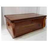 Vtg. Wood Box W/Hinged Lid U8B