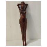 Vtg Handcarved Wood Nude Nutcracker U16I