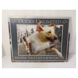 Tin Sign Ducks Unlimited Dog & Cattails U15E