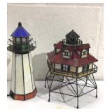 Two Stained Glass Lighthouses M12C