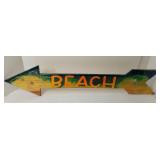 Hanging Wood Polyeurothaned Beach Sign U15E