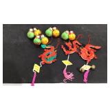 Seven Vintage Chinese Christmas Ornaments M16C