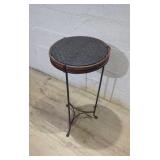 Wrought Iron and Wicker Side Table S10B