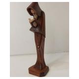 Vintage Hand Carved Wood Praying Monk  U15A