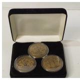 3 Bronze Greenbay Super Bowl Lmt Ed Coins UJC